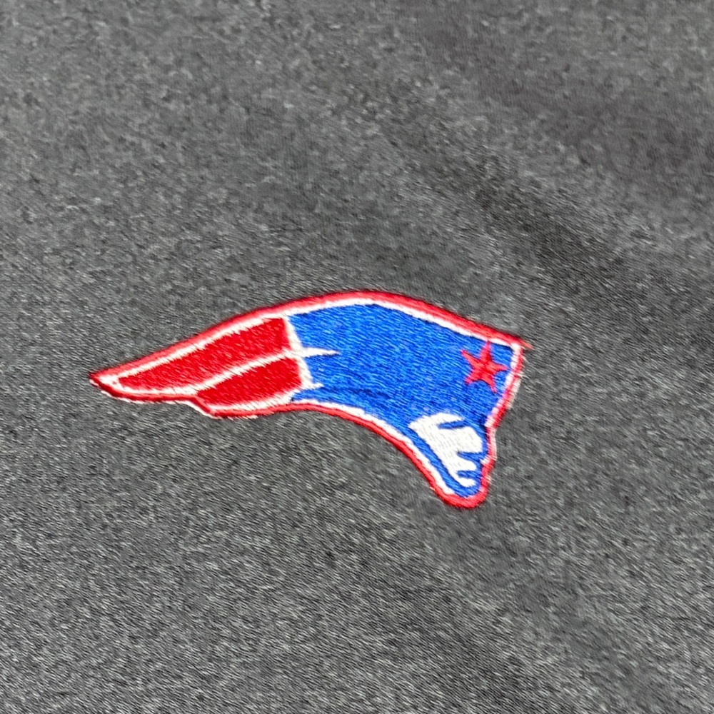 Gray Hoodie with Blue and Red Patriot Logo